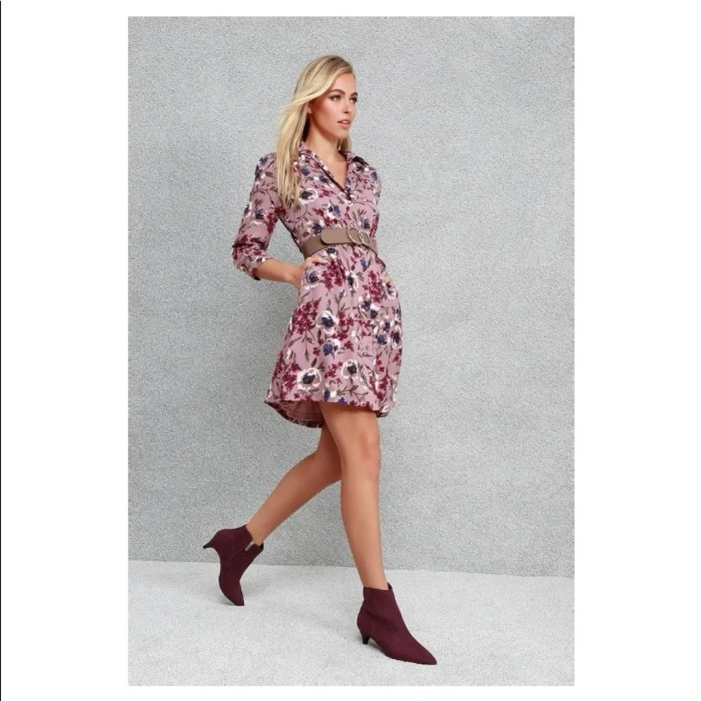 Lulus Floral Print Button-Up Dress - Picture 4 of 4